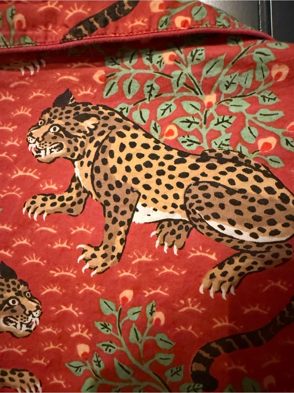 🐆 Printfresh Women’s Scarlet Red Bagheera Sleep Shirt 100% Organic Cotton - Picture 7 of 10